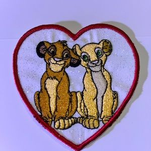 Simba and Nala hand embroidered iron on patch